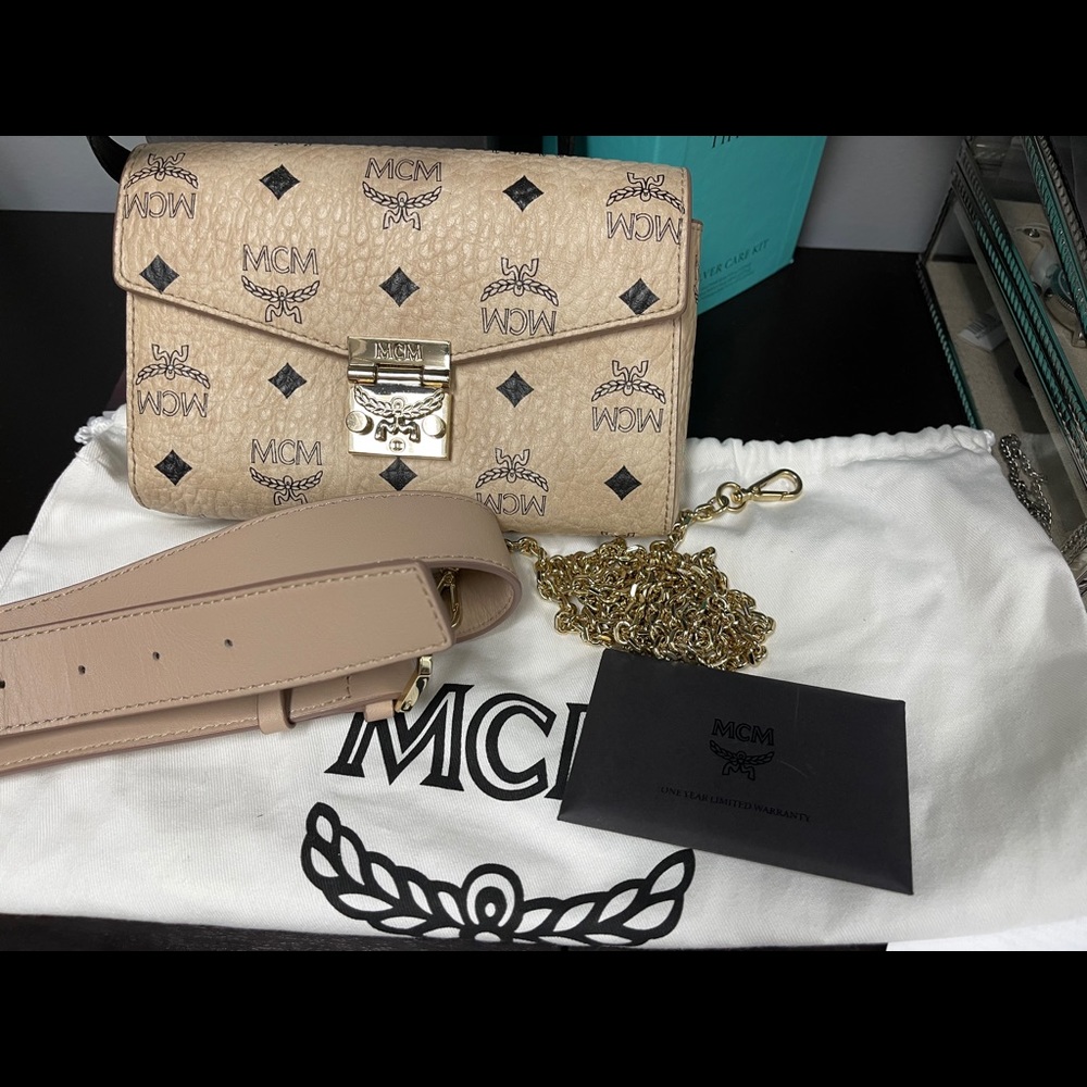 MCM Small Patricia Belt and Crossbody Bag Visetos